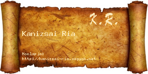 Kanizsai Ria névjegykártya